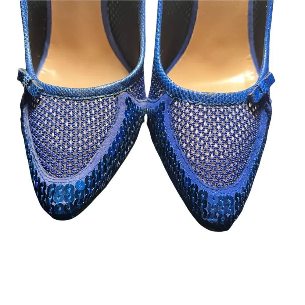 Nib Roberto Cavalli Mesh Blue heels pumps
